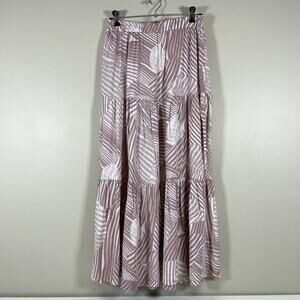MODODOC‎ LA Tiered Printed Prairie Style Elastic Waist  Skirt XS Boho Beachy